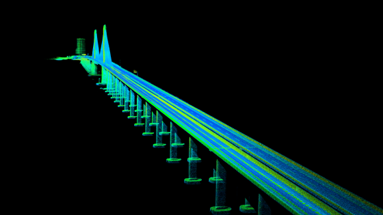 Brücke aufgenommen mit einem LiDAR Sensor