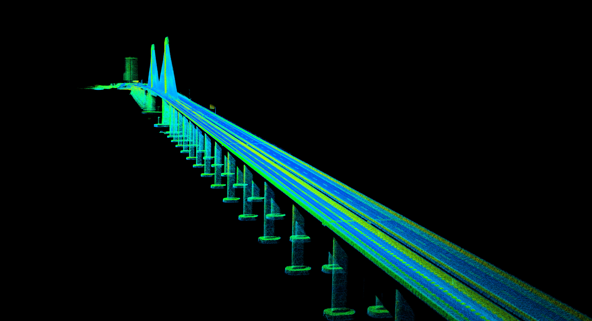 Brücke aufgenommen mit einem LiDAR Sensor