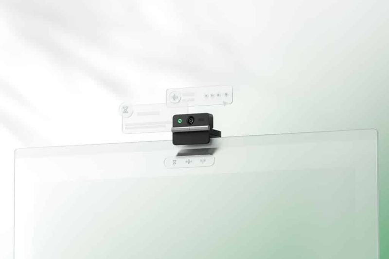 OBSBOT Meet Flip webcam on a monitor